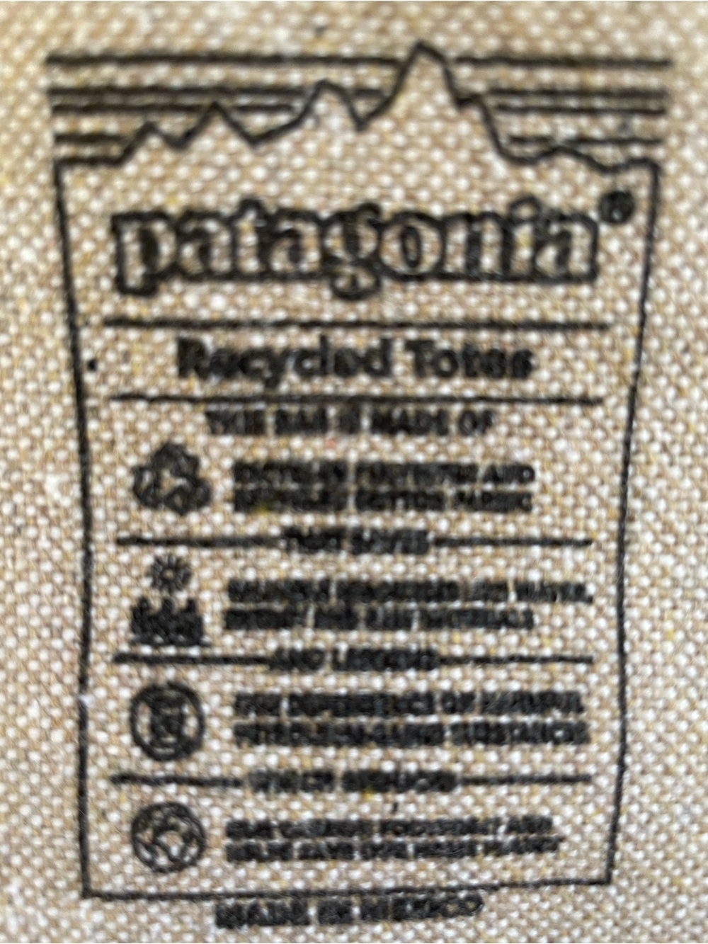Patagonia Recycled Market Tote Bag-Classic Tan With Forge Mark-Unused - Picture 10 of 12